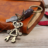 PUNK HAND WOVEN RETRO ALLOY COWHIDE KEYCHAIN_CWMM4784