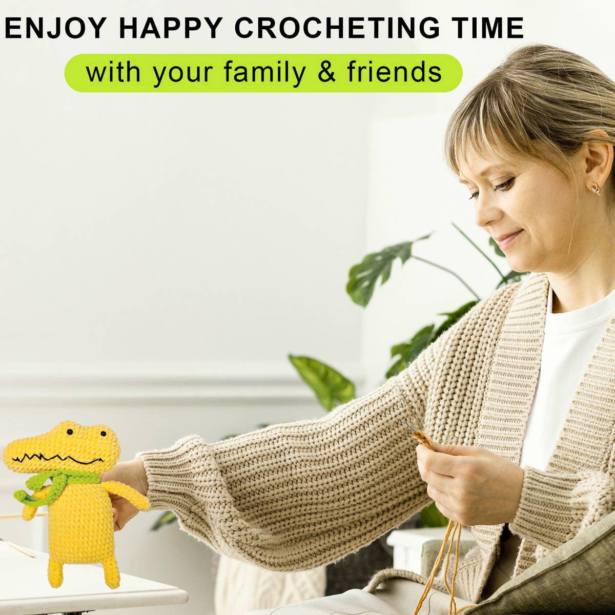 HANDMADE CROCODILE DOLL CROCHET MATERIAL KIT_CWMM1873