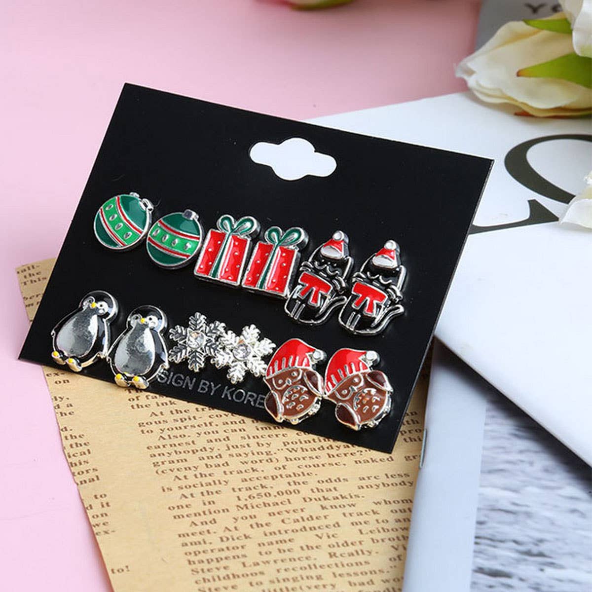 CUTE AND SIMPLE CHRISTMAS ALLOY EARRINGS GIFT SET_CWMM2633