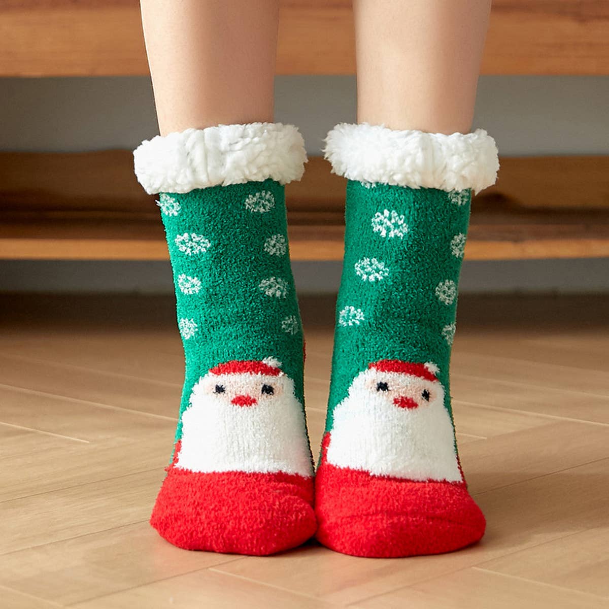 Warm Christmas Leg Covers Plush Indoor Slippers_Cwms0718