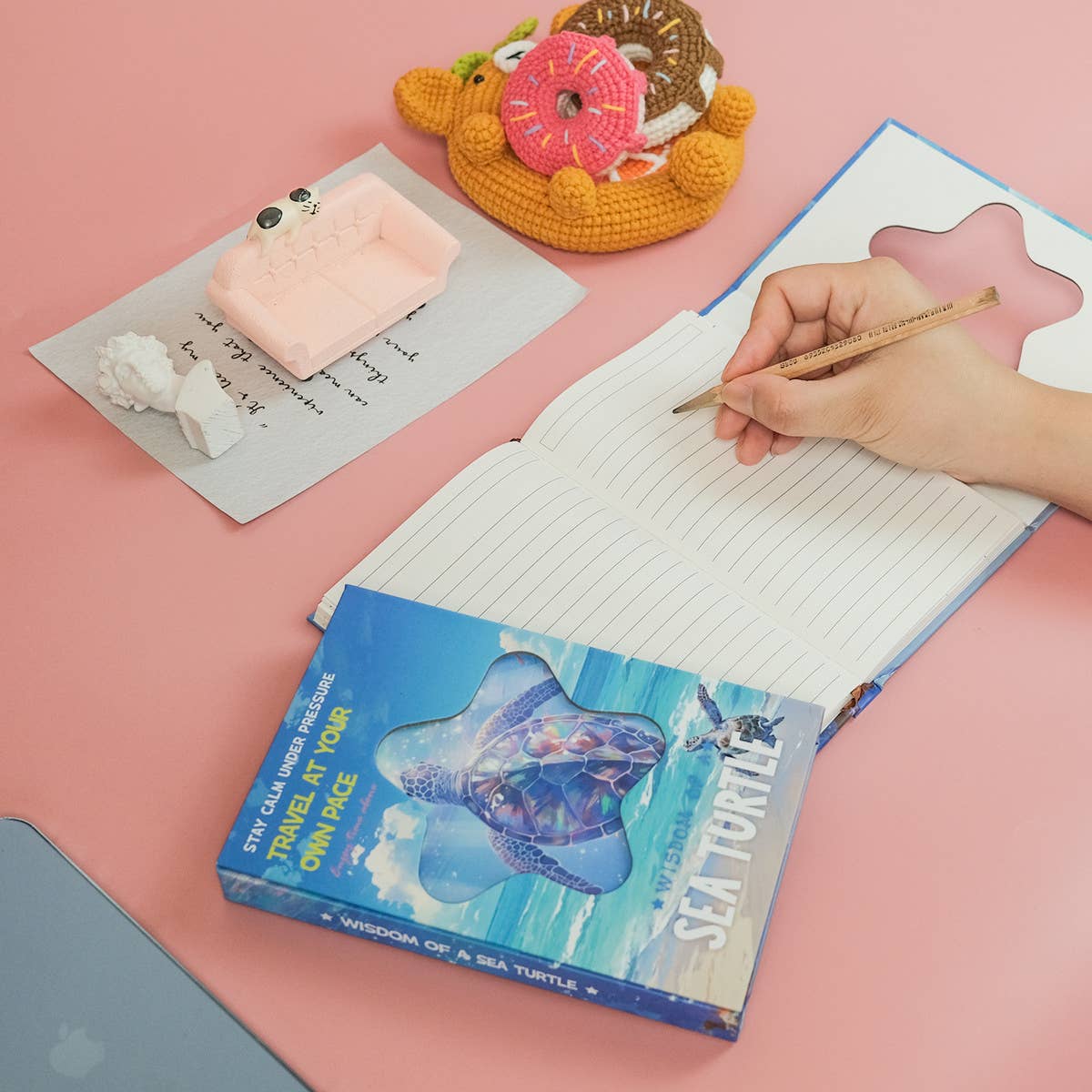 BLUE WAVE TURTLE COVER HARD SHELL NOTEBOOK_CWMM1849