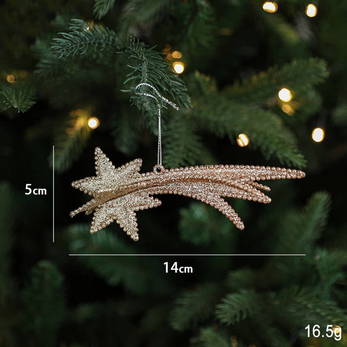 GLITTER REINDEER HOUSE CHRISTMAS TREE ORNAMENT_CWMM9747