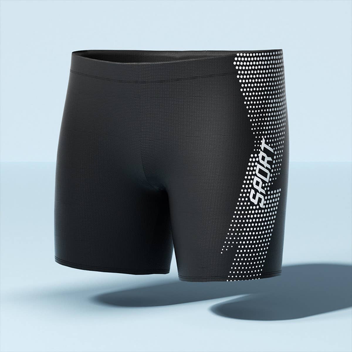 MENS HIGH WAIST QUICK DRY SWIM TRUNKS WITH LINER_CWMM6770