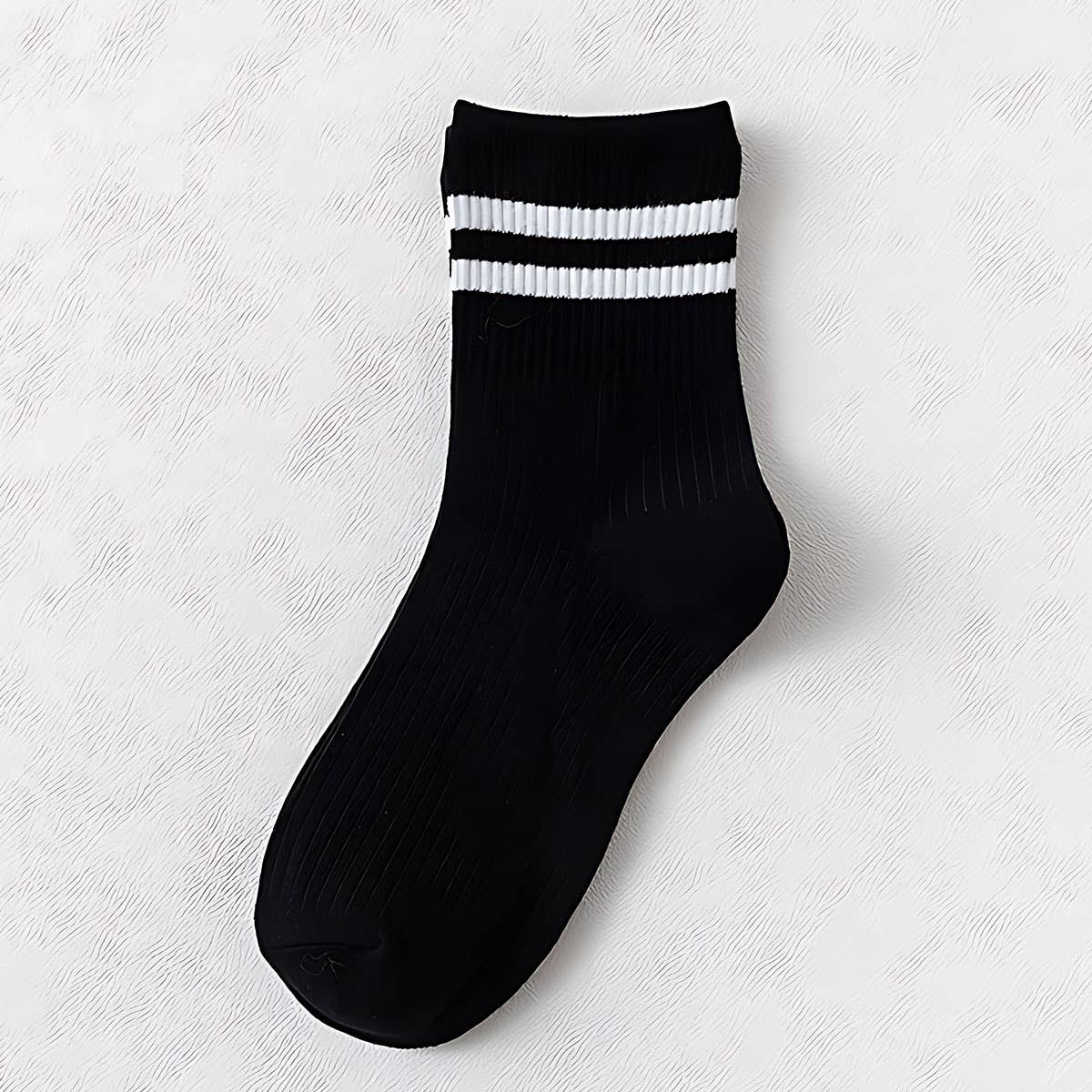 2 STRIPE COTTON MID SOCKS FOR WOMEN WHOLESALE_CWMS070