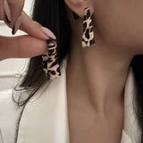 FASHIONABLE LEOPARD PRINT SILVER NEEDLE EARRINGS_CWMM3201