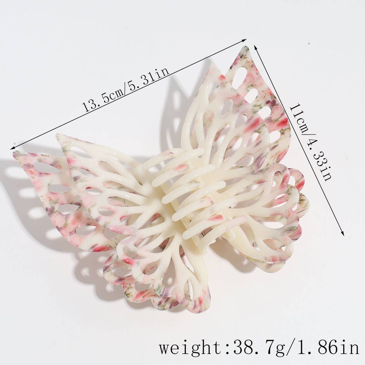 SWEET AND COOL GRADIENT FLORAL BUTTERFLY HAIR CLAW_CWAHA2216