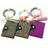 RHINESTONE LEOPARD WALLET WITH BEAD KEYCHAIN_CWAB4999