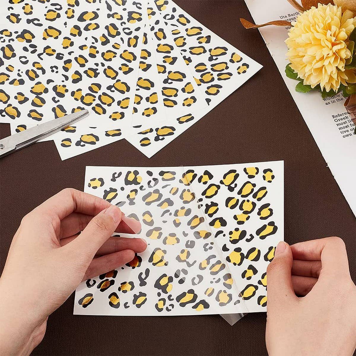 METALLIC LEOPARD PRINT FACE TATTOOS FOR HALLOWEEN_CWMM8253