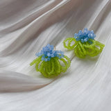 NEW CONTRAST COLOR BEADED EARRINGS_CWAJE1690