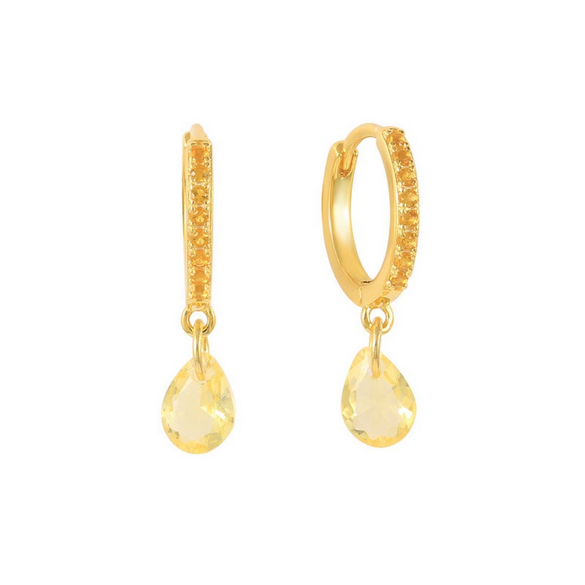 GEOMETRIC TEARDROP DIAMOND FRENCH EARRINGS_CWAJE1758