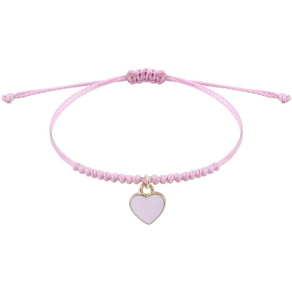 PINK FOUR LEAF CLOVER LOVE WOVEN BRACELET_CWAJE0732