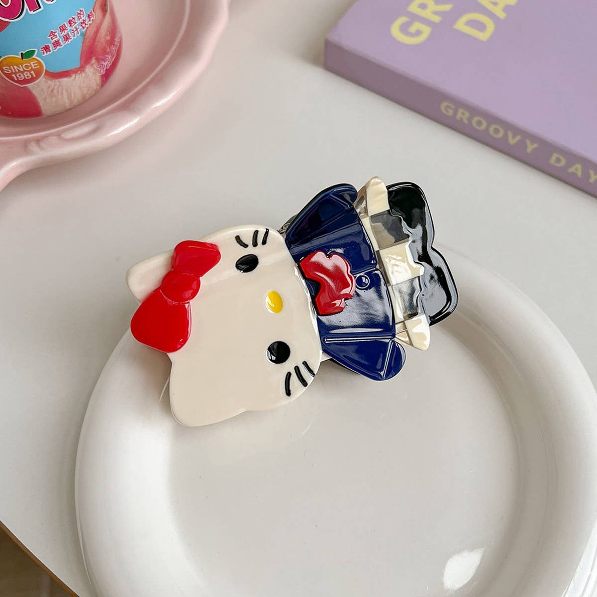 CUTE CAT HAIR CLAW ACETATE CARTOON ANIMAL CLIP_CWAHA5710