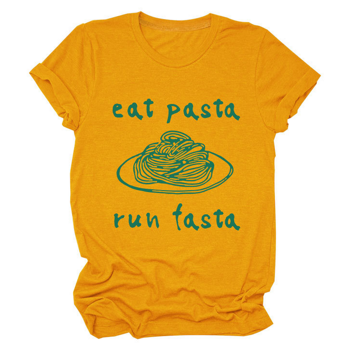Trendy Womens Short Sleeve Tee Eat Pasta Run