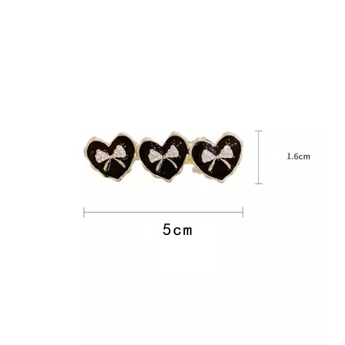 BLACK HEART DUCKBILL CLIP SIDE CLIP BANGS HAIRPIN_CWAHA4712
