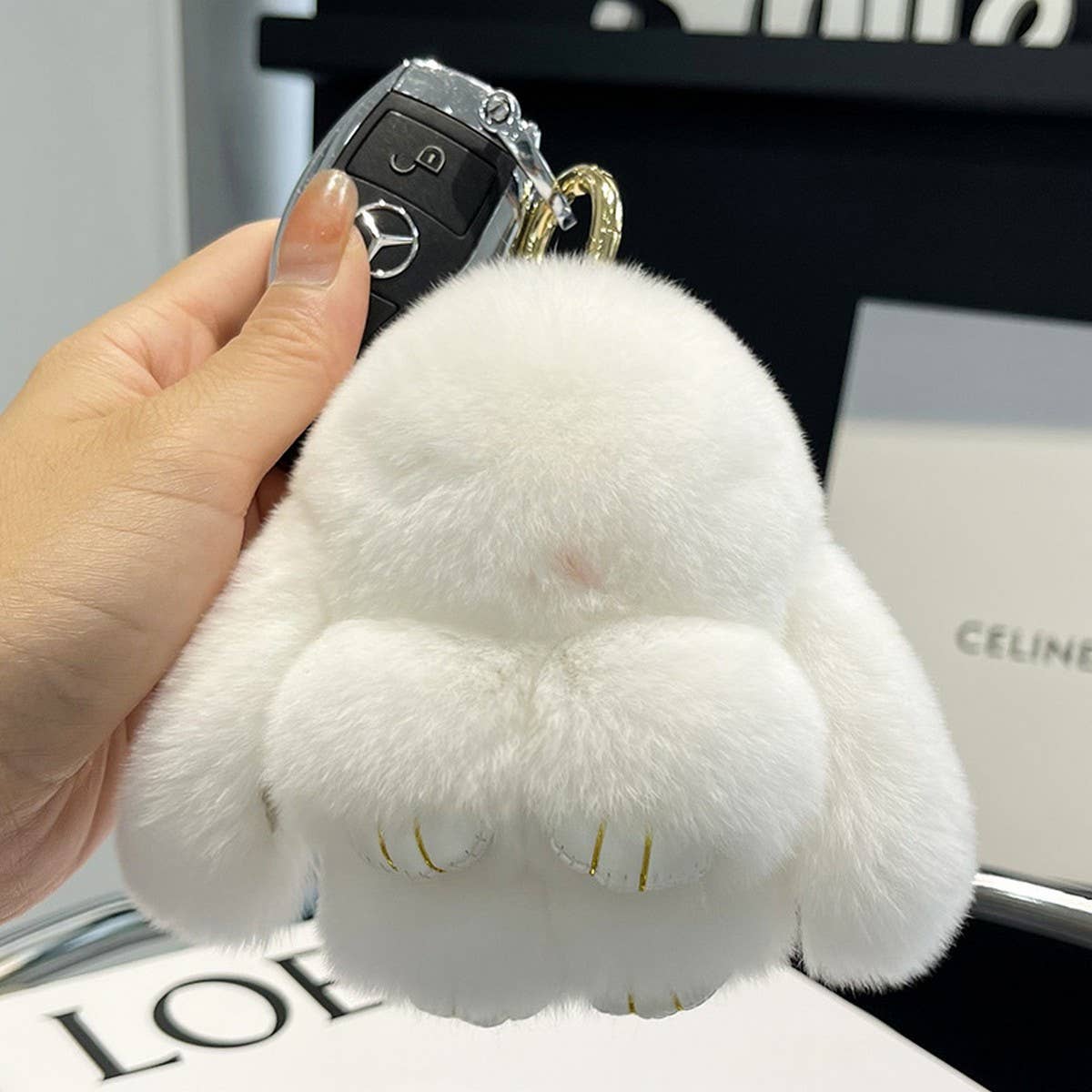 NEW MINI CUTE PLUSH BUNNY CAR KEYCHAIN PENDANT_CWMM2448