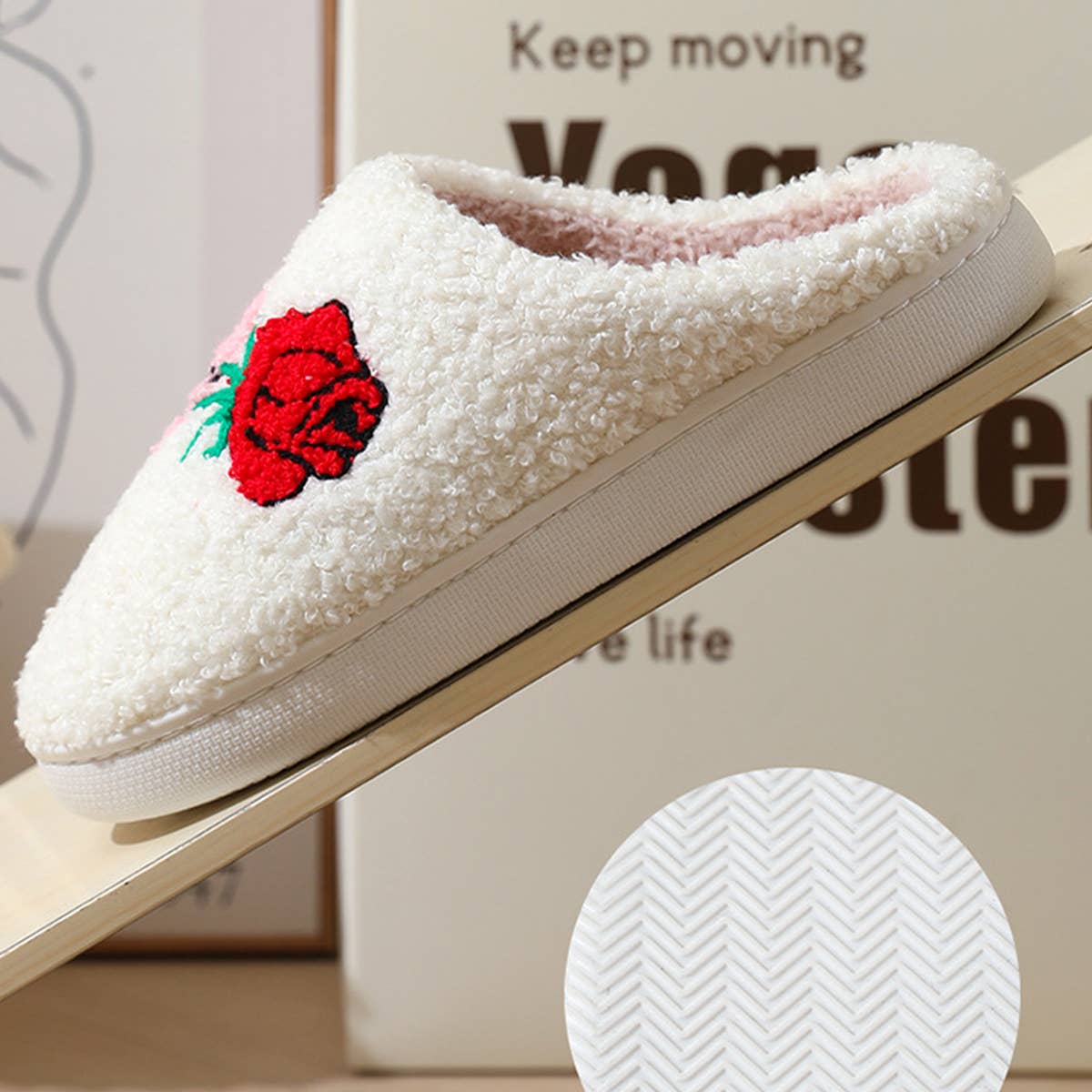 Valentines Day Smiley Love Cotton Slippers