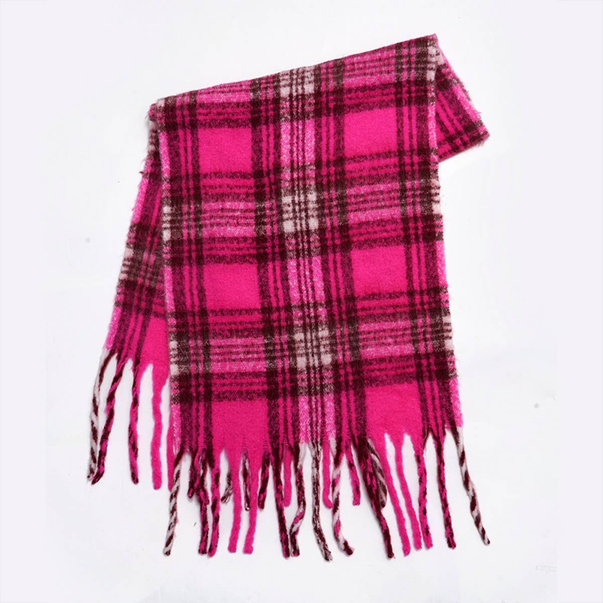 Wide Faux Cashmere Tassel Scarf-Winter Plaid Shawl_Cwasc2309