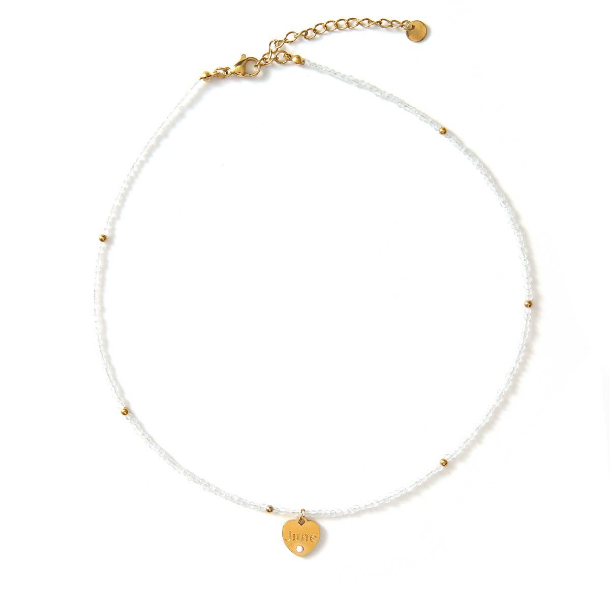 12 MONTH CUT STONE NECKLACE WITH HEART PENDANT_CWMM8851