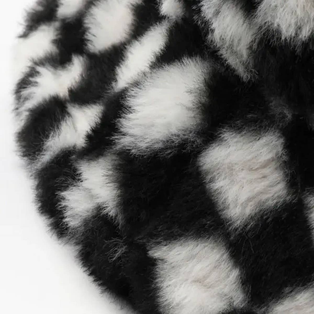 Winter Plush Plaid Bucket Hat Outdoor Warm_Cwah2172