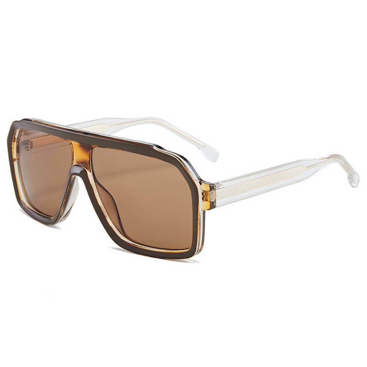 POLYGONAL UNISEX CORE TEMPLE FASHION SUNGLASSES_CWASG1199