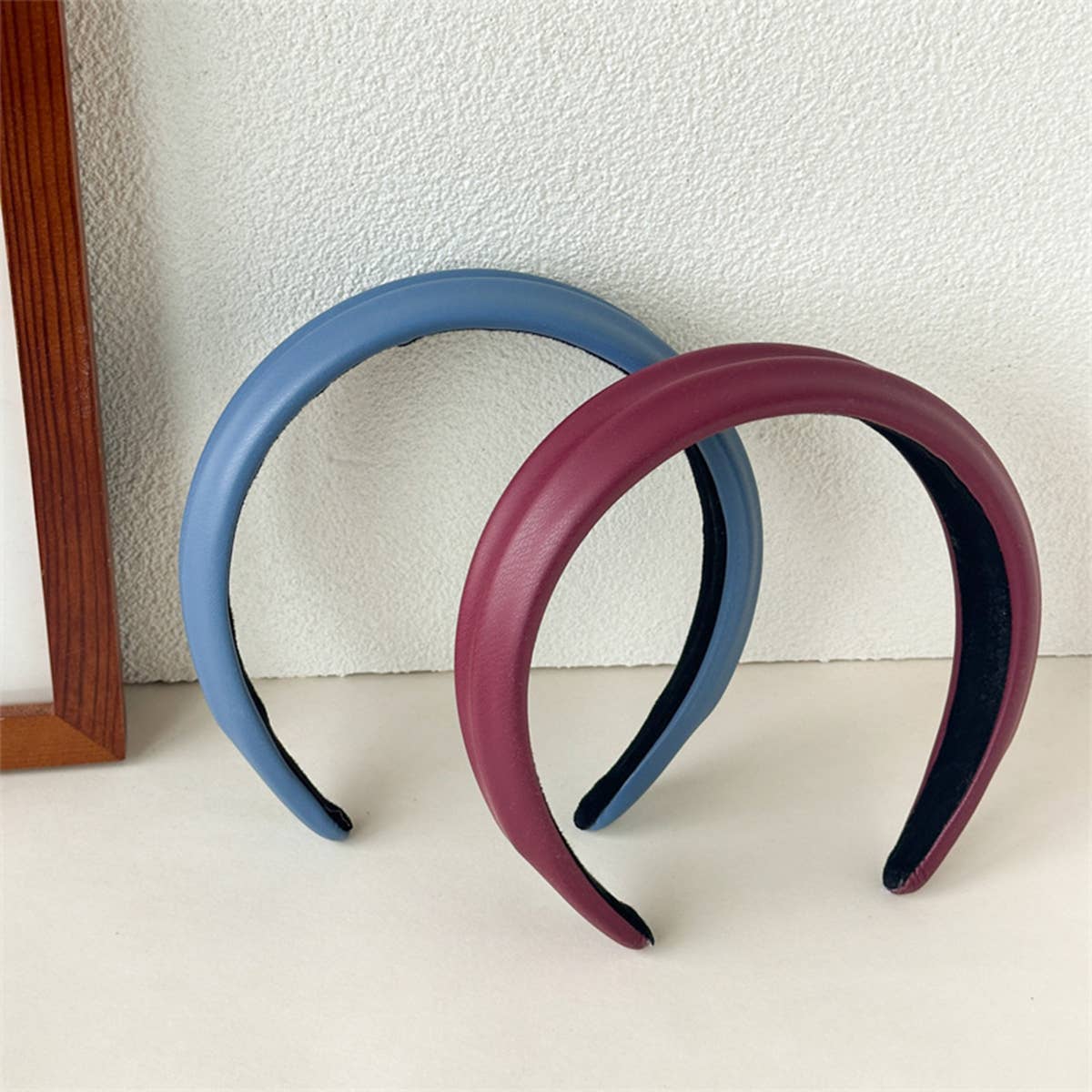 Vintage Wine Red Leather Headband_Cwaha07613