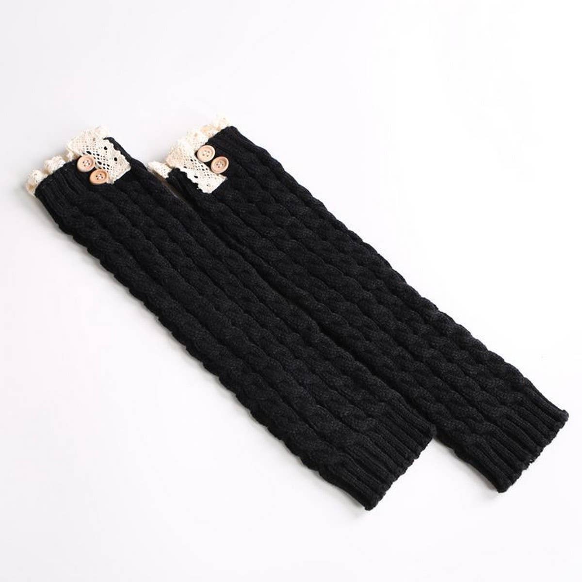 Warm Boot Covers Winter Lace Twist Button Socks_Cwms0758