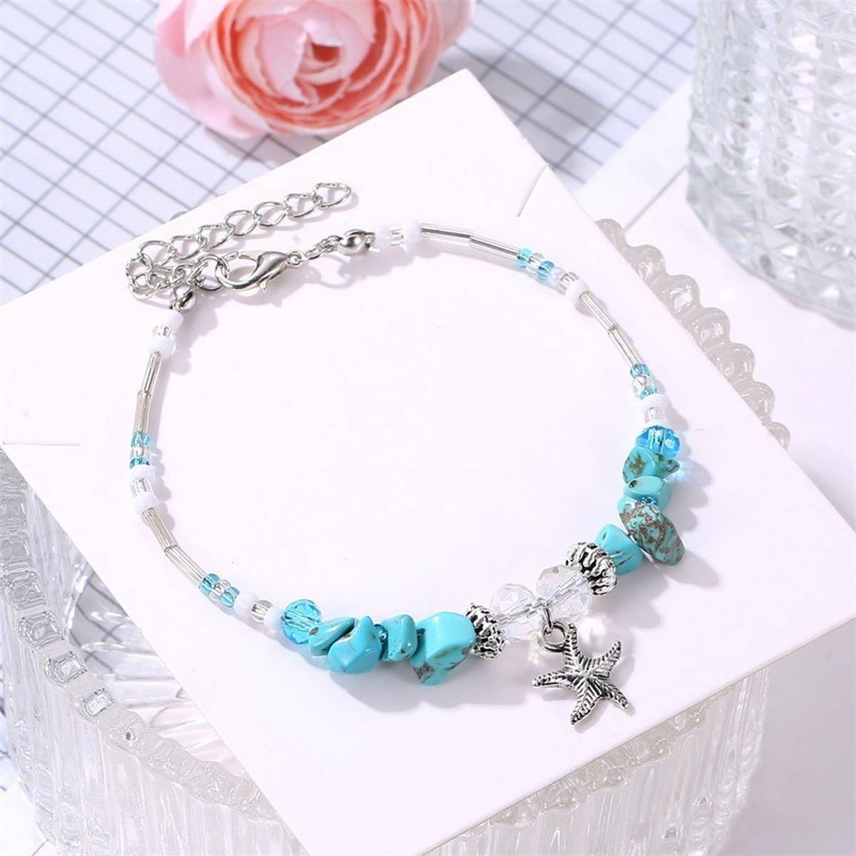Cwaje2514_Bohemian Shell Starfish Holiday Beaded Bracelet