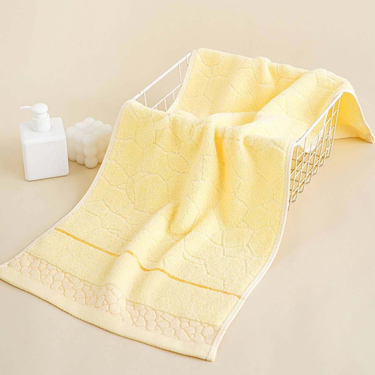 PURE COLOR COTTON QUALITY FLOWER THICK WOOL TOWEL_CWMM2299