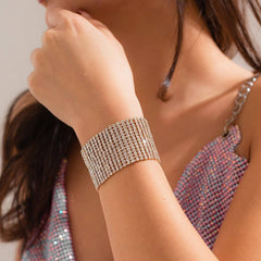 GOLD SPARKLING DIAMOND BRACELET WIDE BRACELET_CWAJE1147