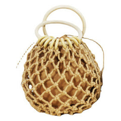 Women  Round Straw Bag Rattan Beach Handbag_Cwab0826