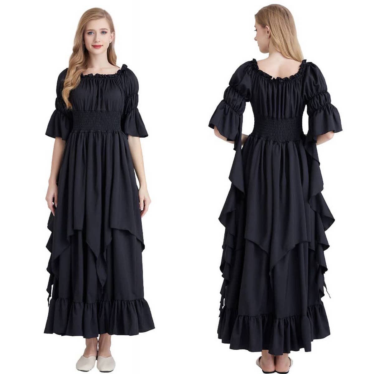 HALLOWEEN COSTUME SQUARE NECK TIED WAIST DRESS_CWMM1508