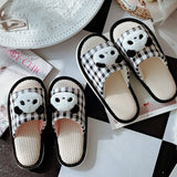 NEW CUTE PANDA LINEN SLIPPERS FOR WOMEN AT HOME_CWMM2957