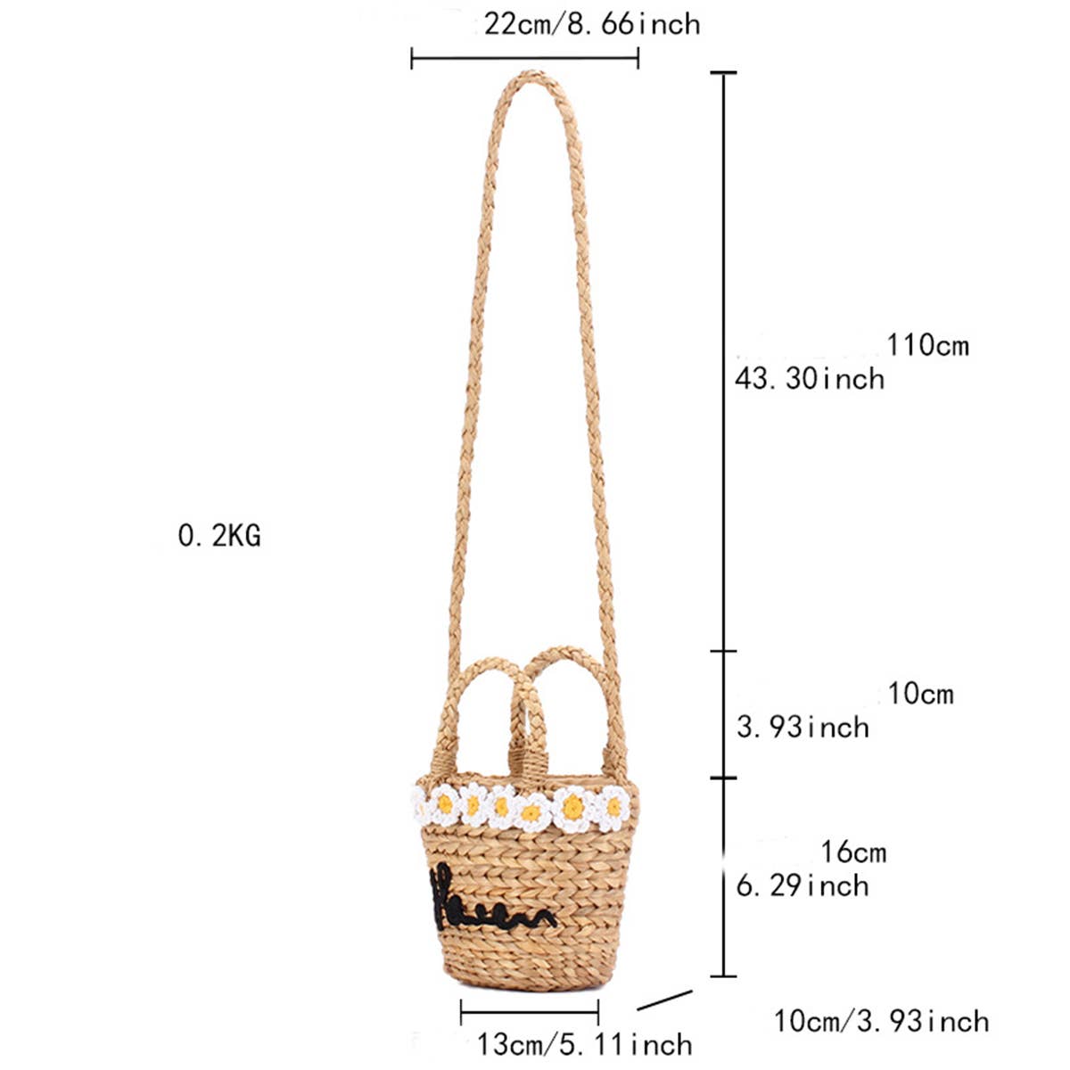 Versatile Daisy Flower Hand Woven Shoulder Bag_Cwab2114
