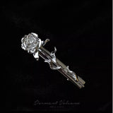 METAL ROSE HAIRPIN SIDE BANGS DUCKBILL CLIP_CWAHA4646