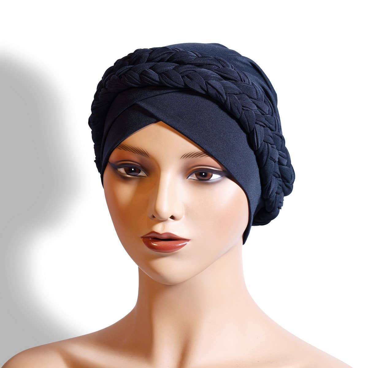 Two Milk Silk Solid Color Braided Headscarf Hat_Cwasc2425