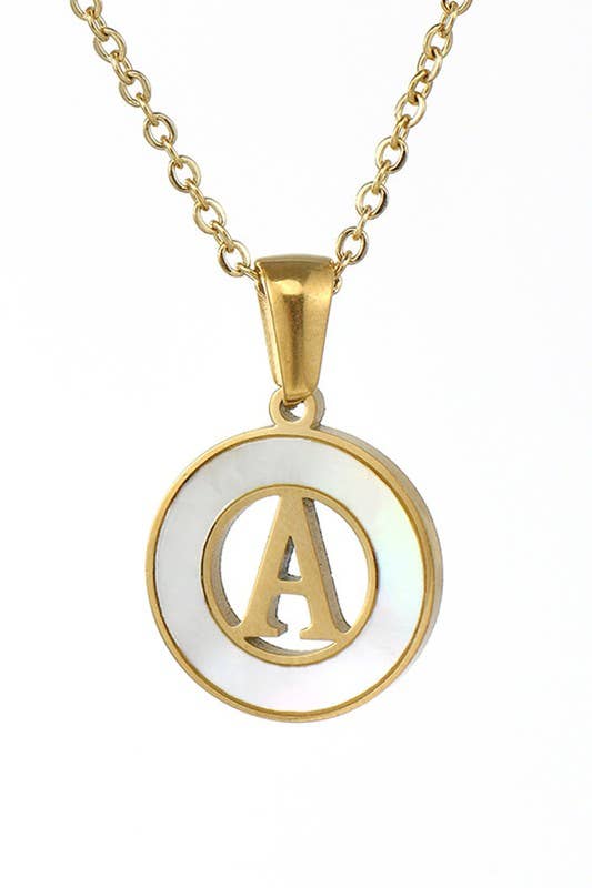 A Z ALPHABET INITIALS PENDANT NECKLACE_CWAJE222