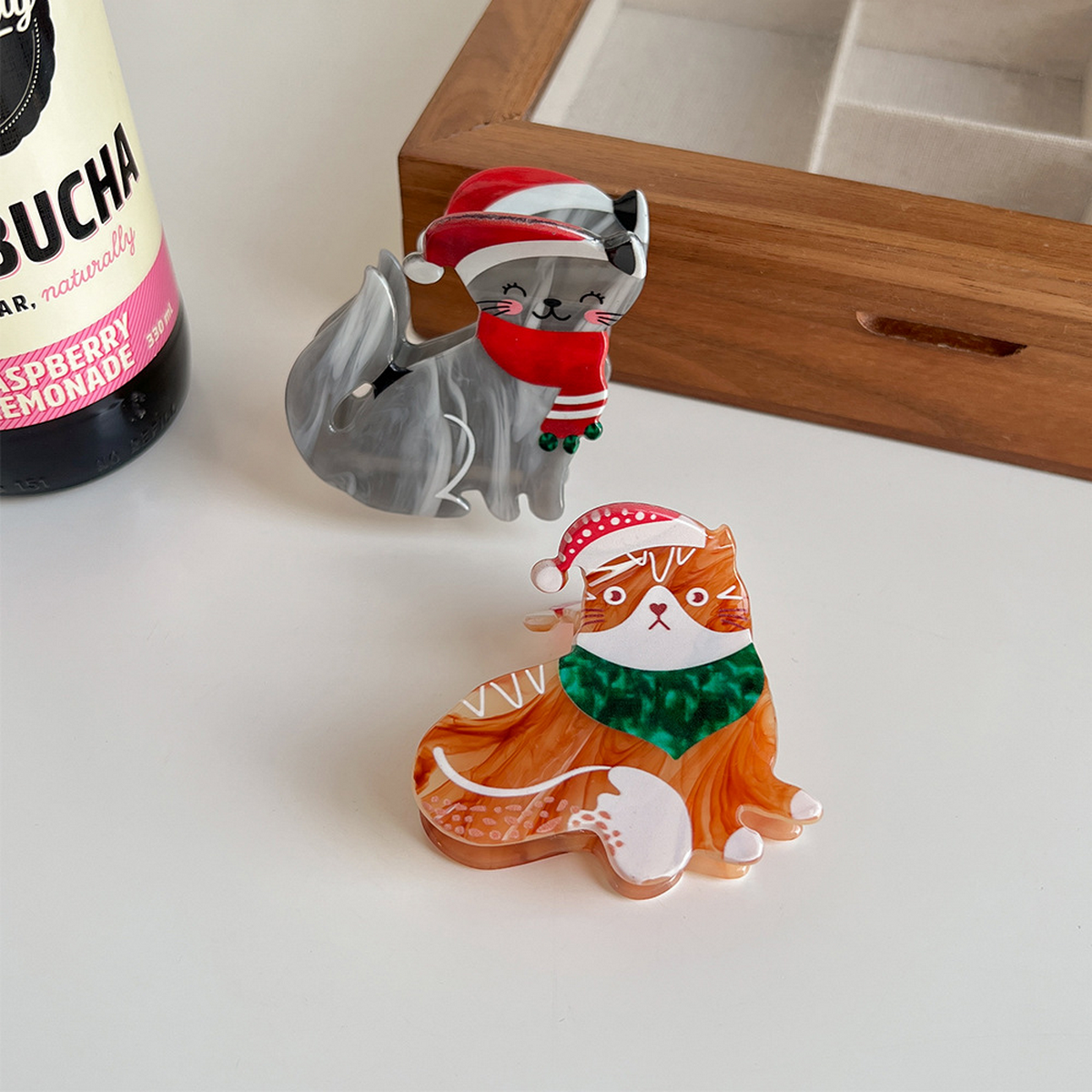 Cat Christmas Hat Hair Claw, Fun Animal Clip_Cwaha07288