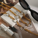 18K GOLD SILVER HAMMERED ROUND PENDANT NECKLACE_CWAJE4859