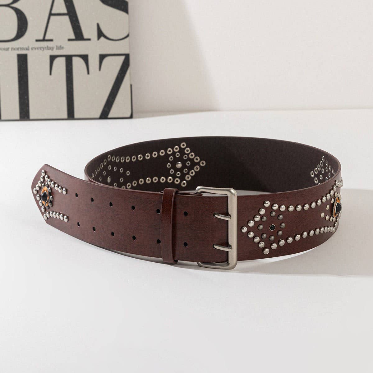FASHION STUDDED RHINESTONE WESTERN BELT FOR JEANS_CWABE1226