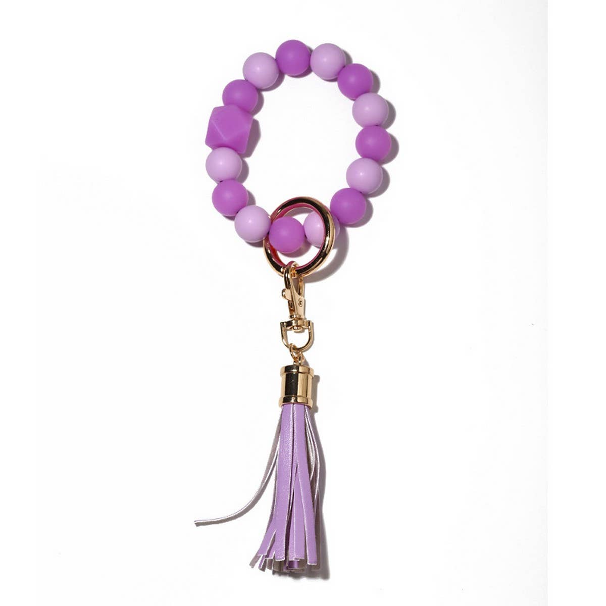 GLOW BEAD BRACELET KEYCHAIN NEON SILICONE WRISTBAND_CWAB5097