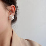 FRENCH VINTAGE PEARL FLOWER EARRINGS_CWAJE2190