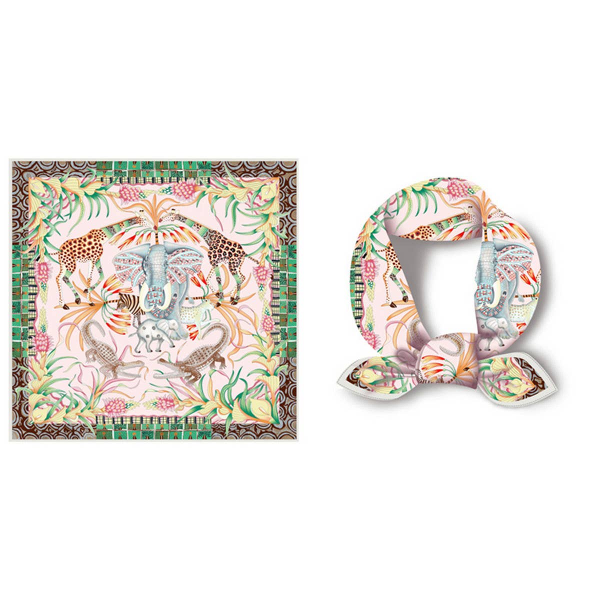 SILKY ANIMAL PRINT SCARF MOTHERS DAY GIFT_CWASC0643