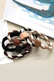 5PCS WOMEN TWO TONE BRAIDED CASUAL HAIR TIE_CWAHA0171