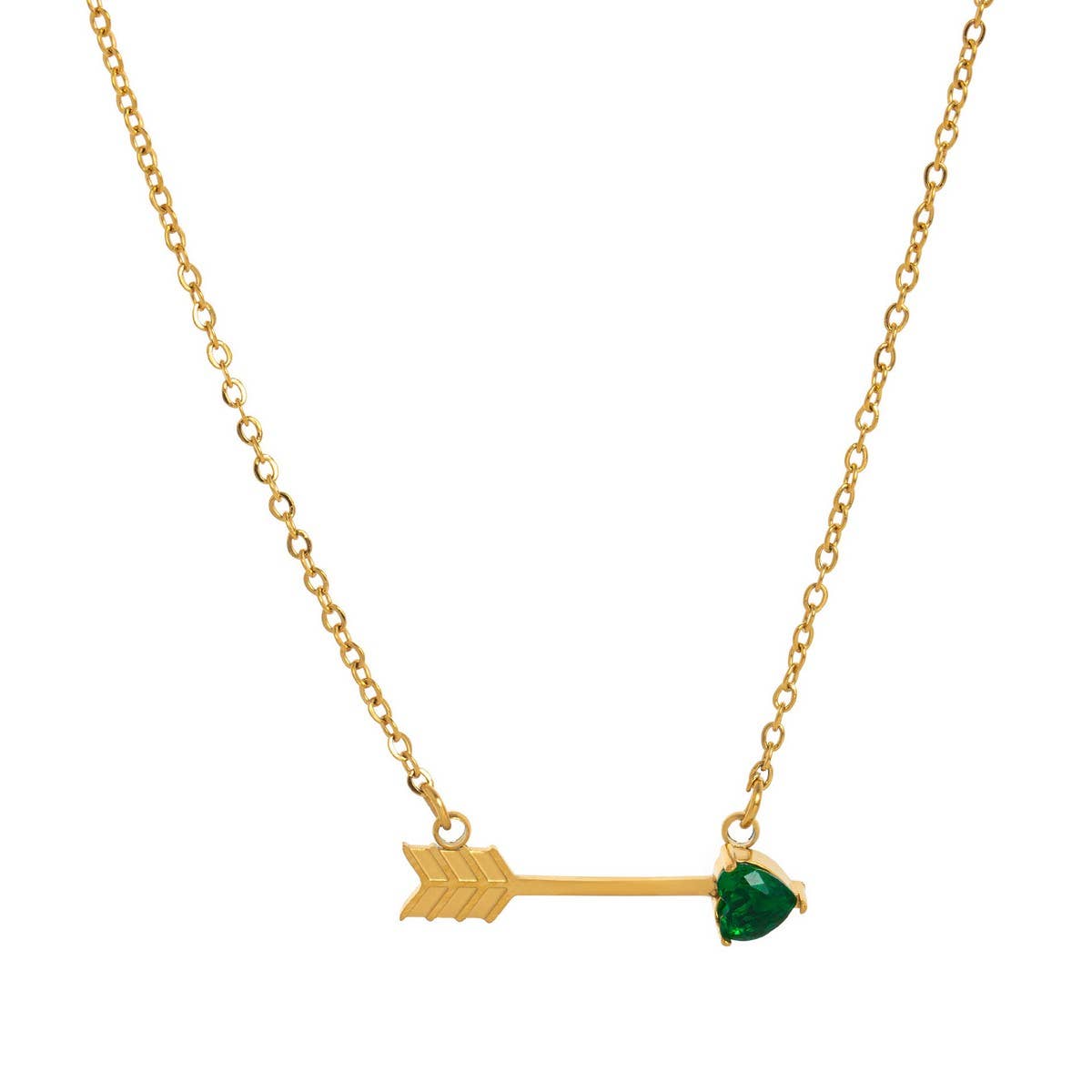 COLORFUL CREATIVE HEART PIERCING PENDANT NECKLACE_CWMM5342