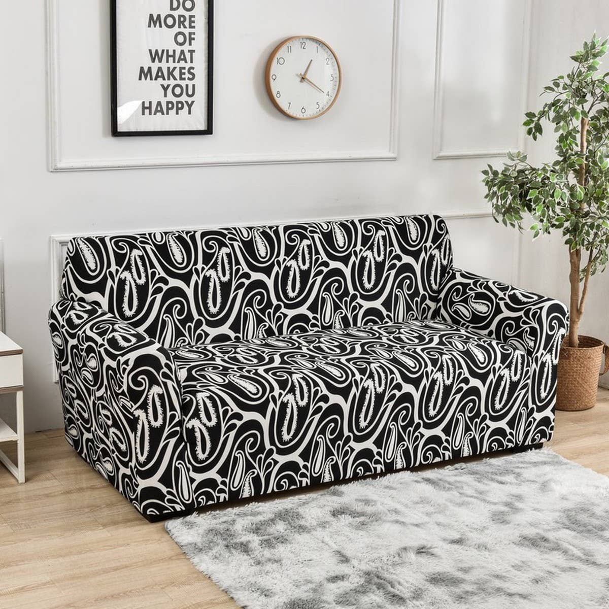STRETCH SOFA COVER SOLID PRINT ALL IN ONE FIT_CWMM8309