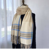 PLAID WOOL BLEND SCARF WINTER WRAP FOR WOMEN_CWASC1457