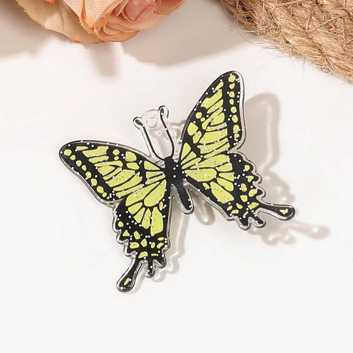 SILVER DOT IMITATION BUTTERFLY CUTE HAIRPIN_CWAHA1632