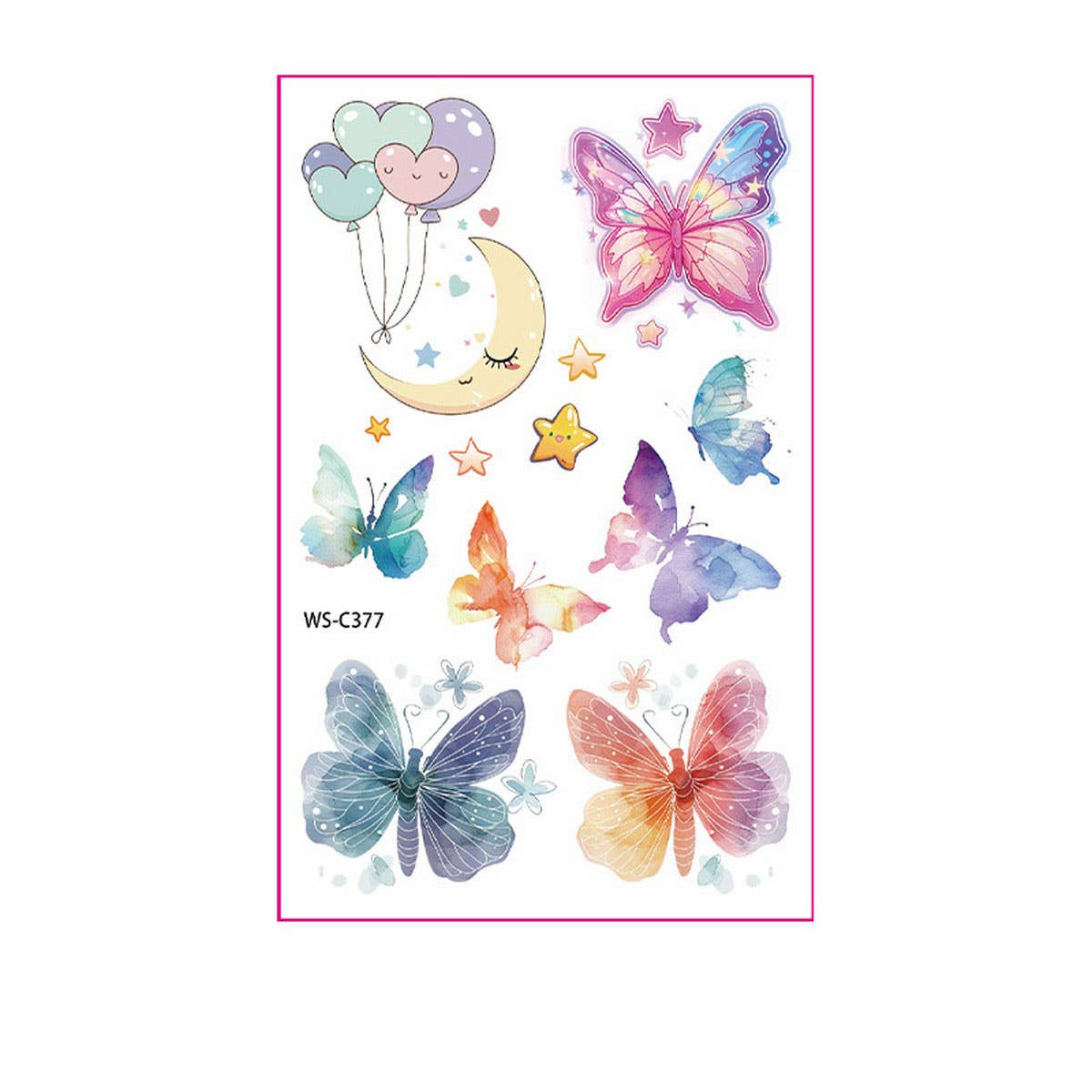 BUTTERFLY TATTOO STICKERS FOR GIRLS PARTY FUN_CWMM8375