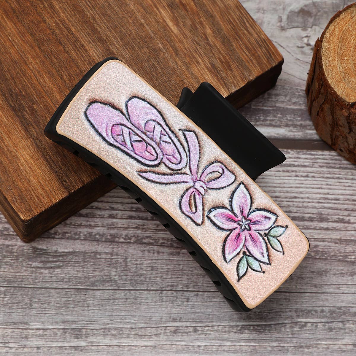 Western Style Letter Bow Leather Hair Claw Clips_Cwasc1626