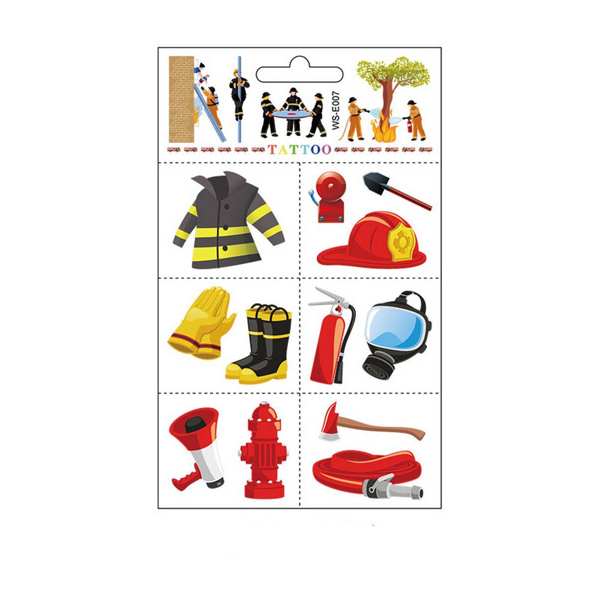 KIDS WATERPROOF FIRE TRUCK TATTOOS FOR SAFETY WEEK_CWMM8259